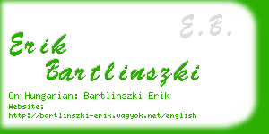 erik bartlinszki business card